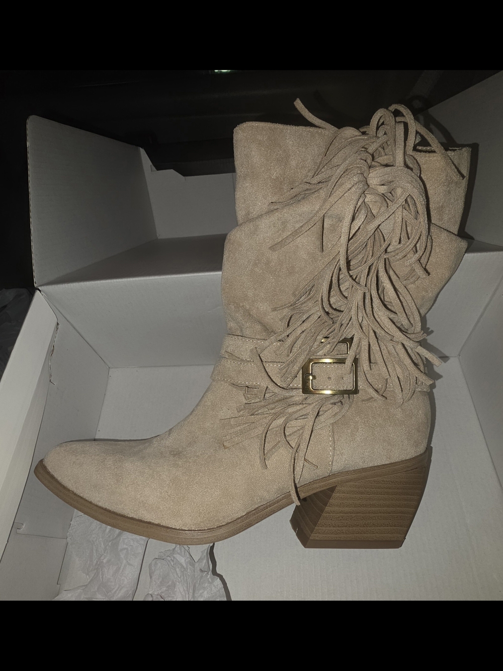 Madden NYC Women's Faux Suede Fringe Boots Size 8 BNIB - Picture 8 of 10